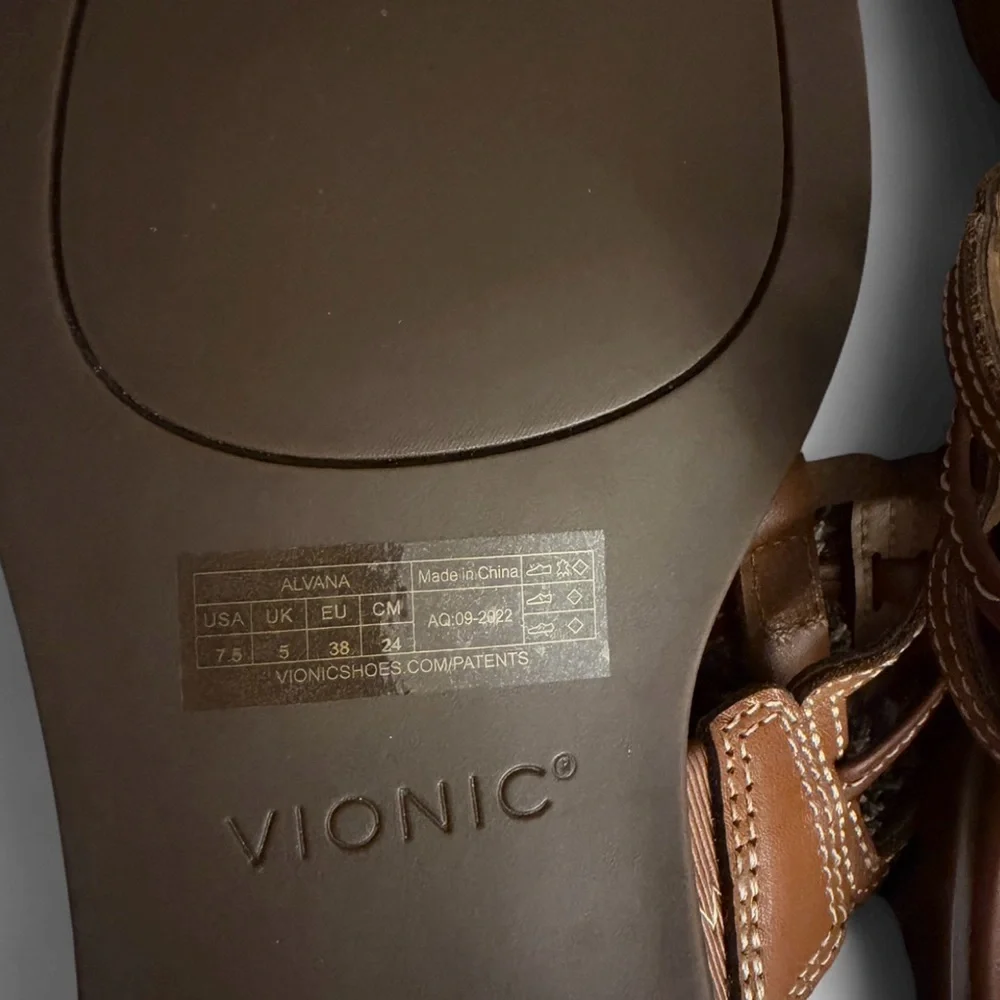 Vionic Tan Strappy Sandals for Women - Picture 9 of 10